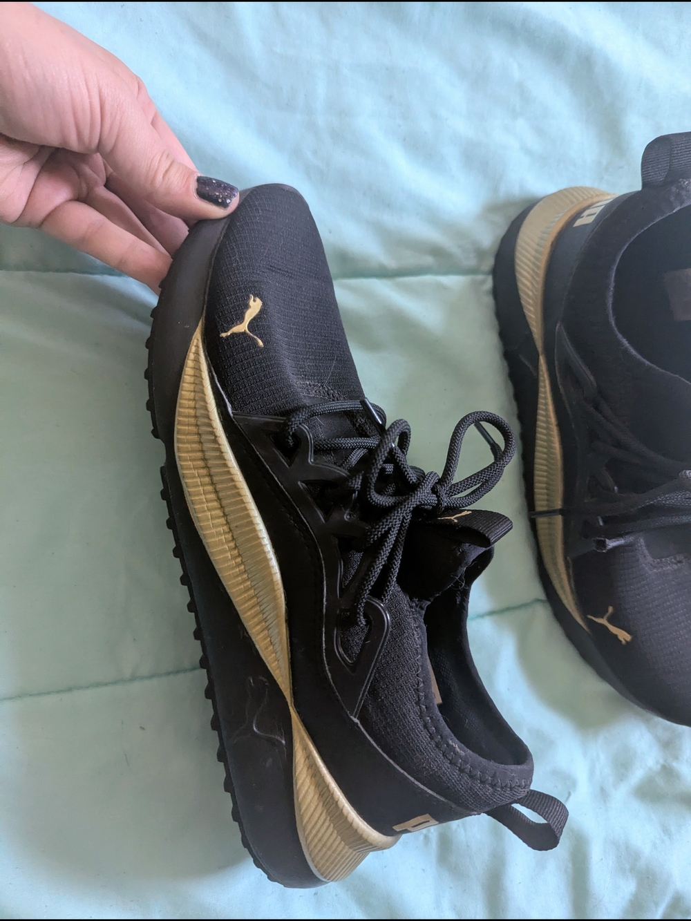 Puma Black & Gold Athletic Sneakers